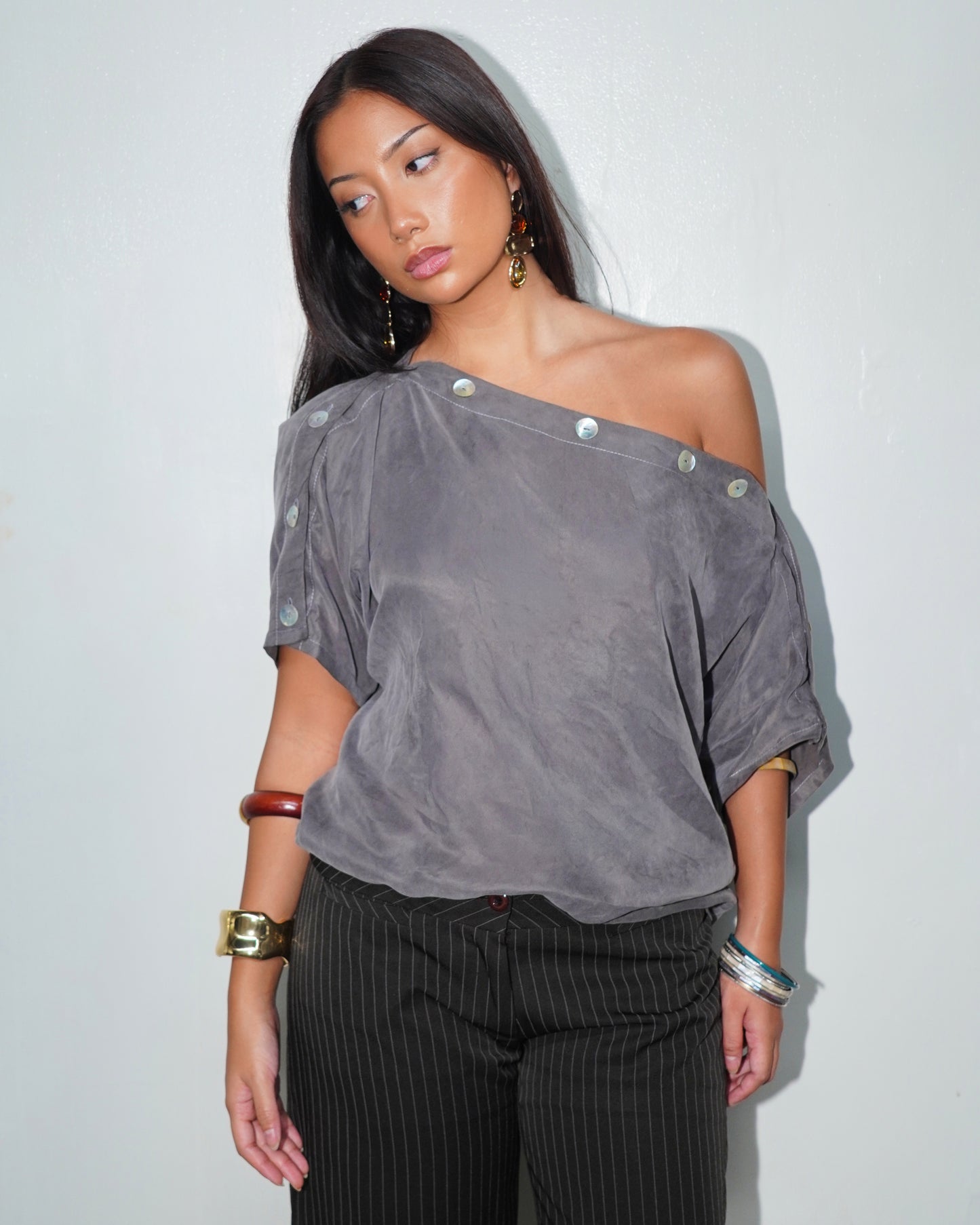 Portia Multi-way Top in Gray